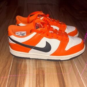 Nike Orange and White Sneakers Classic Dunk Style